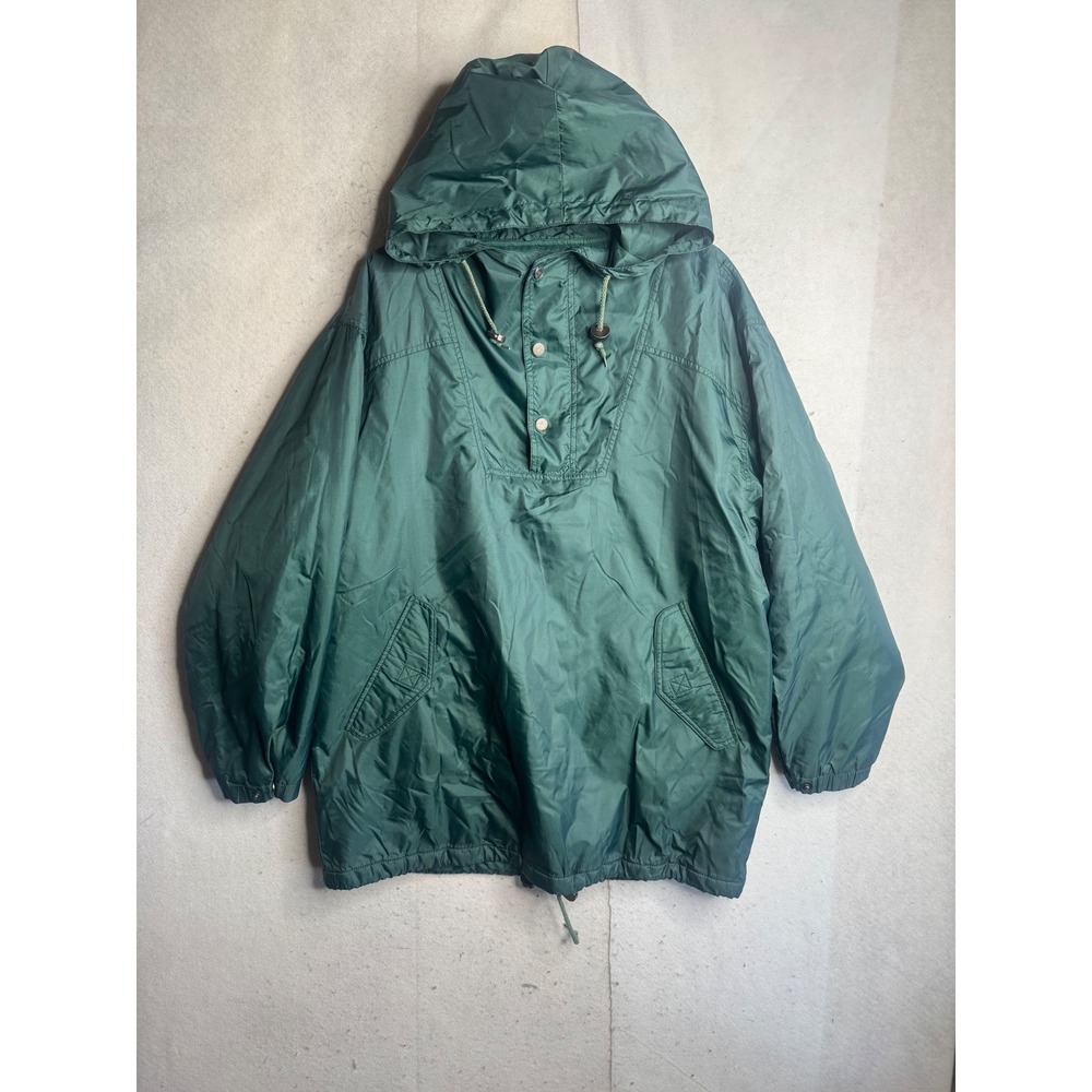 Vintage Phenom 1991 Anorak Jacket Green Insulated Pullover Hooded Mens Small